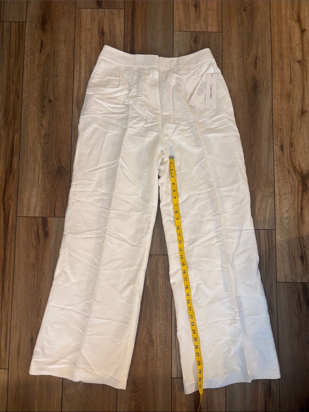 NWT Calvin Klein Women's White Linen Blend Suit Pants - Size 10 ($109 MSRP)